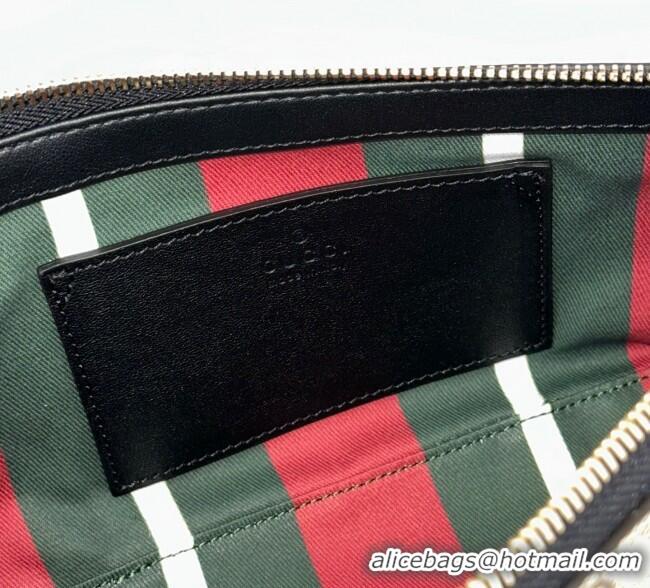 Good Quality Gucci GG Canvas Emblem small shoulder bag 847281 Beige/Black 2025