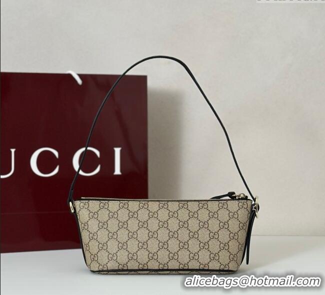 Luxury Cheap Gucci GG Canvas Emblem small shoulder bag 847281 Beige/Brown 2025