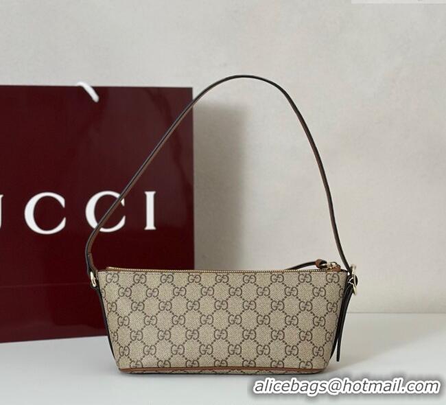 Luxury Cheap Gucci GG Canvas Emblem small shoulder bag 847281 Beige/Brown 2025