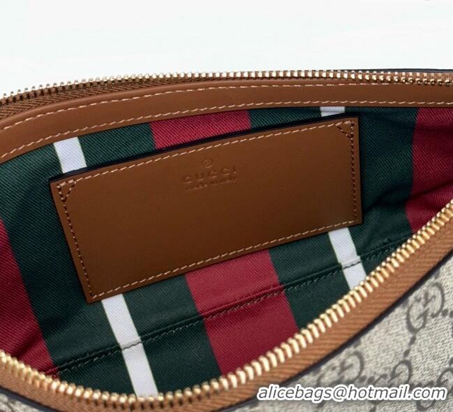 Luxury Cheap Gucci GG Canvas Emblem small shoulder bag 847281 Beige/Brown 2025