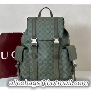 Big Discount Gucci Mens GG Monogram large backpack bag 792080 Forest Green 2025
