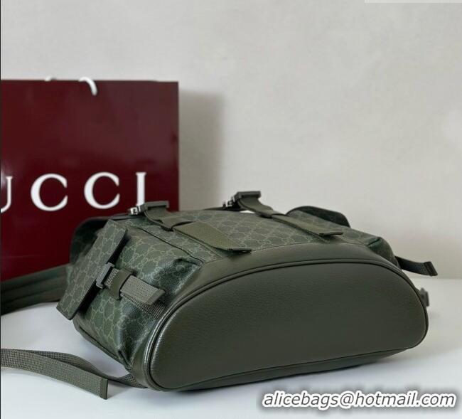 Big Discount Gucci Mens GG Monogram large backpack bag 792080 Forest Green 2025