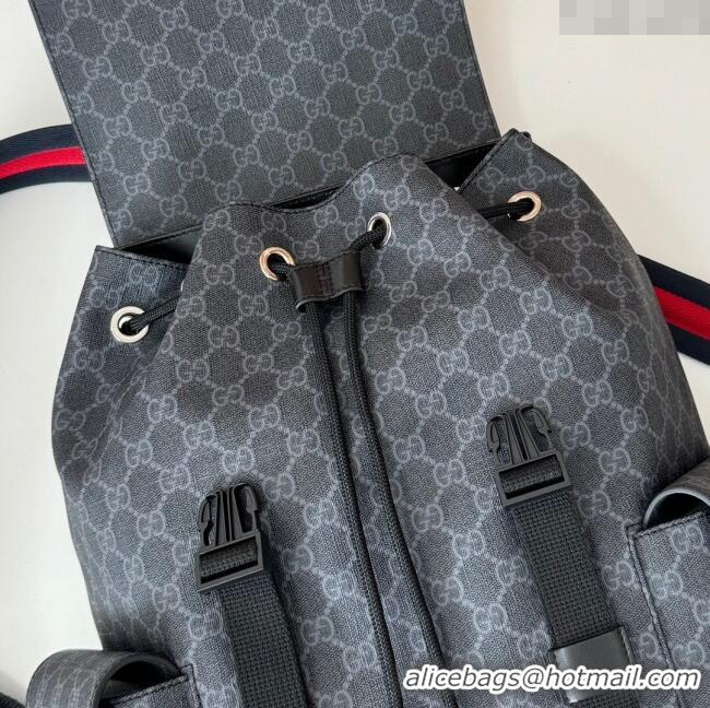 Famous Brand Gucci Mens GG Canvas large backpack bag 792080 Black 2025