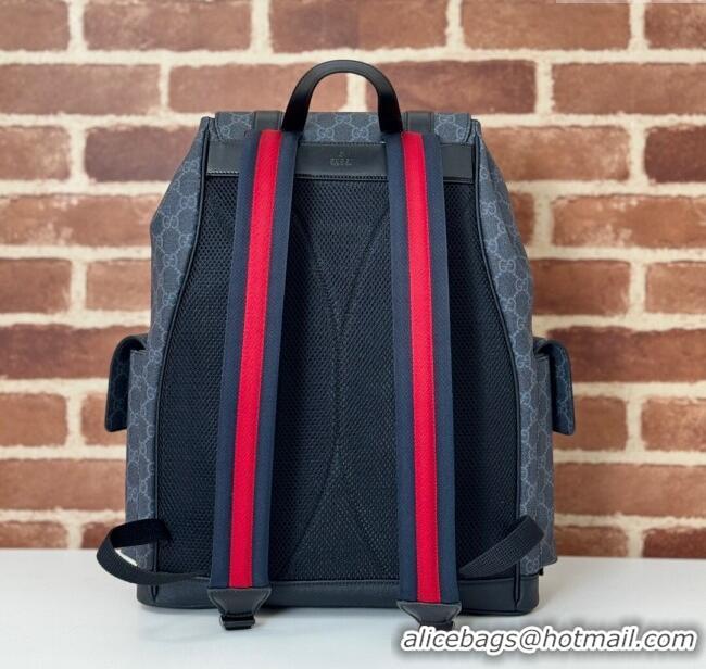 Famous Brand Gucci Mens GG Canvas large backpack bag 792080 Black 2025