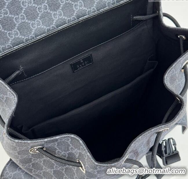 Famous Brand Gucci Mens GG Canvas large backpack bag 792080 Black 2025