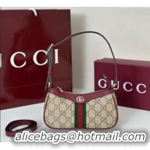 Most Popular Gucci Ophidia GG Canvas mini shoulder bag 838465 Beige/Red 2025