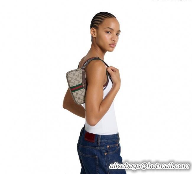 Most Popular Gucci Ophidia GG Canvas mini shoulder bag 838465 Beige/Red 2025