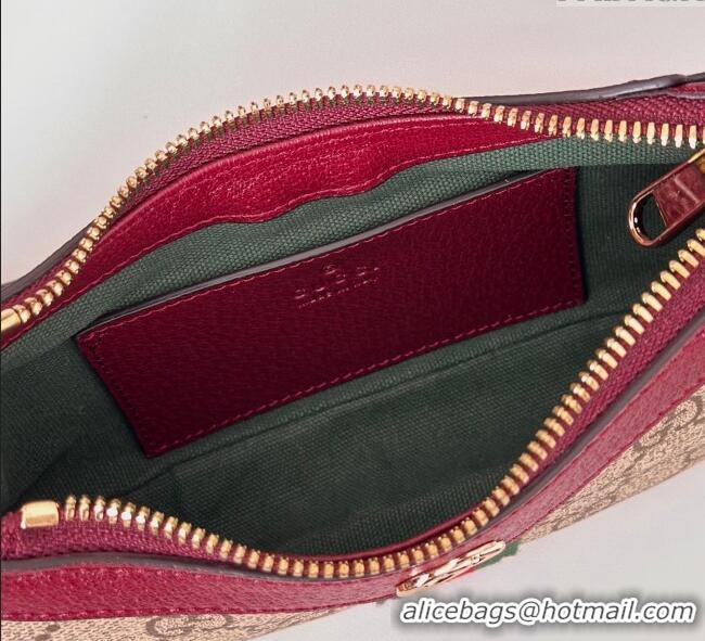 Most Popular Gucci Ophidia GG Canvas mini shoulder bag 838465 Beige/Red 2025
