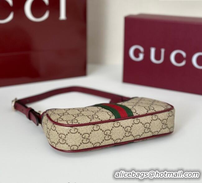 Most Popular Gucci Ophidia GG Canvas mini shoulder bag 838465 Beige/Red 2025