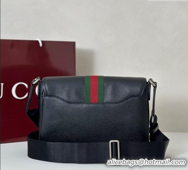 Best Quality Gucci Mens Ophidia Leather medium messenger bag G834467 Black 2025