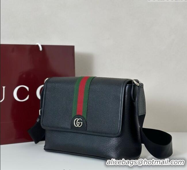 Best Quality Gucci Mens Ophidia Leather medium messenger bag G834467 Black 2025