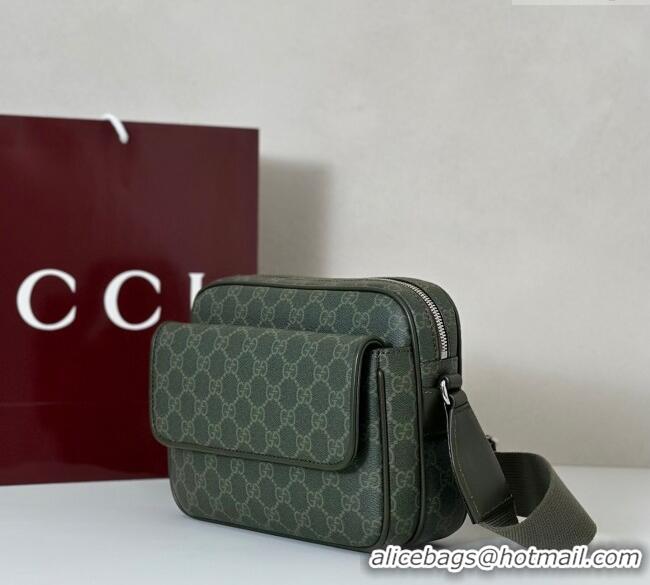 Promotional Gucci Mens GG Monogram small crossbody bag 795479 Forest Green 2025