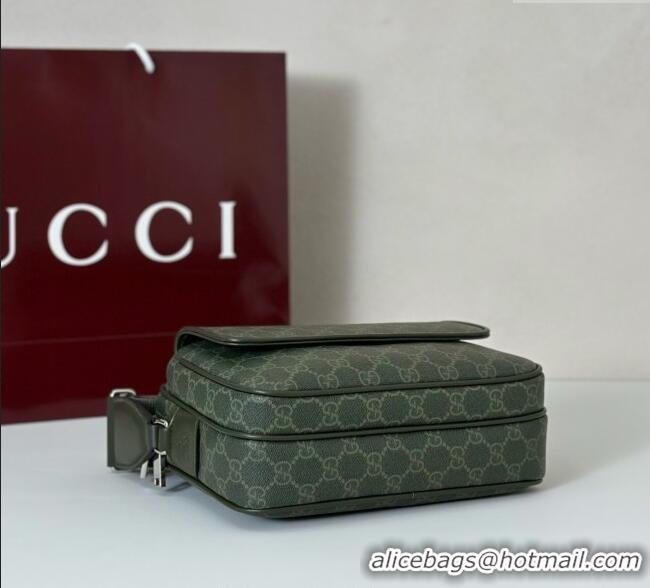 Promotional Gucci Mens GG Monogram small crossbody bag 795479 Forest Green 2025
