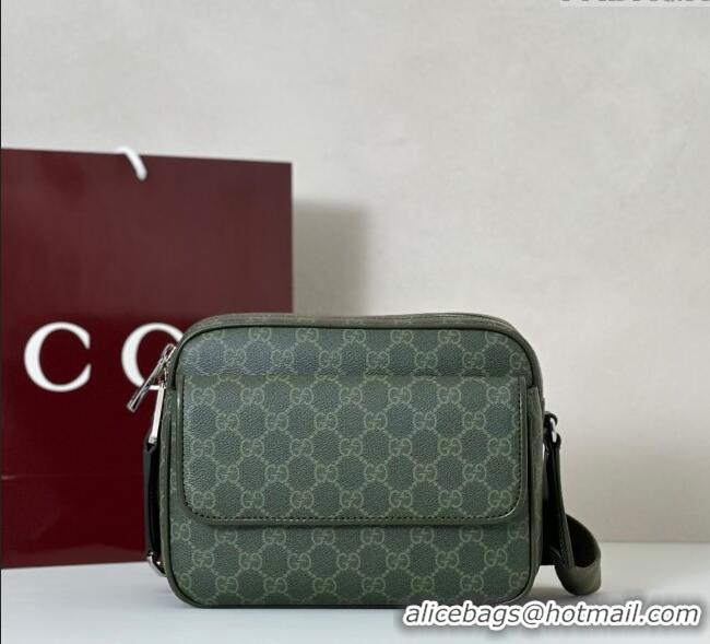 Promotional Gucci Mens GG Monogram small crossbody bag 795479 Forest Green 2025
