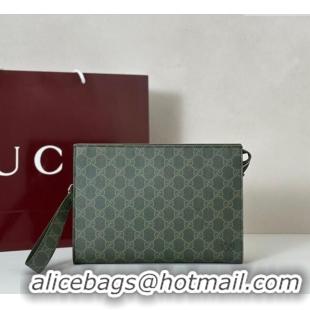 Best Price Gucci Mens GG Monogram small pouch 768255 Forest Green 2025