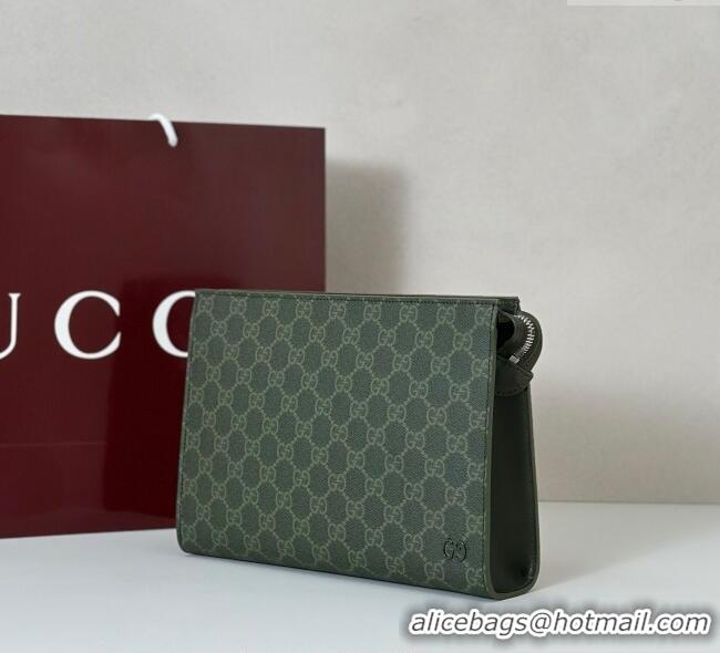 Best Price Gucci Mens GG Monogram small pouch 768255 Forest Green 2025