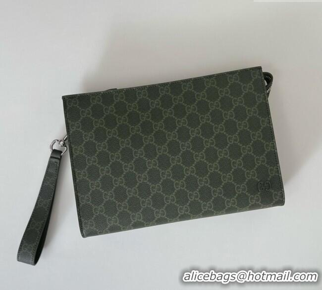 Best Price Gucci Mens GG Monogram small pouch 768255 Forest Green 2025