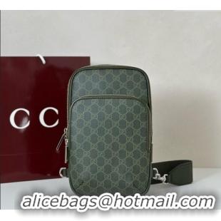 Grade Quality Gucci Mens GG Monogram small slingback bag 822073 Forest Green 2025