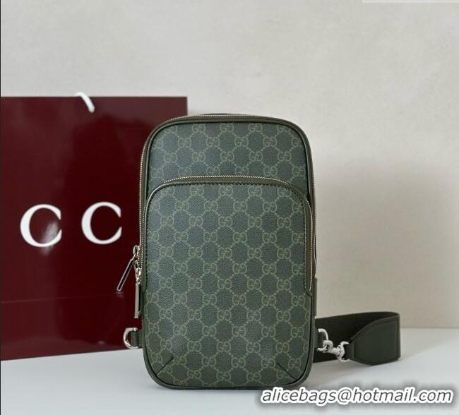 Grade Quality Gucci Mens GG Monogram small slingback bag 822073 Forest Green 2025