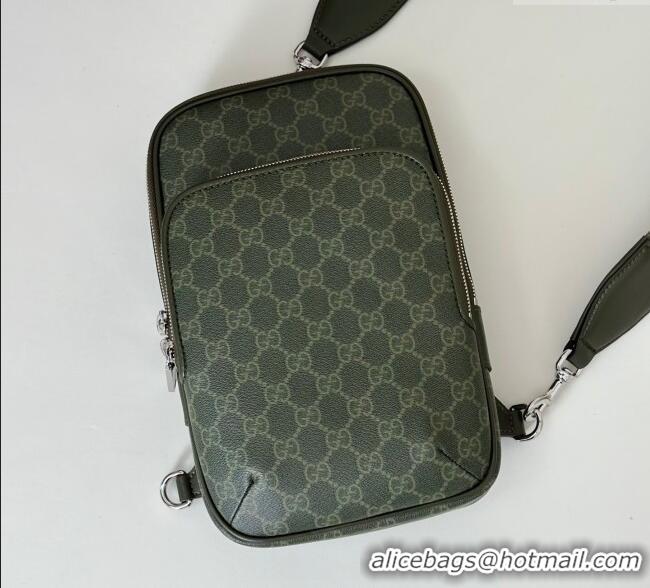Grade Quality Gucci Mens GG Monogram small slingback bag 822073 Forest Green 2025