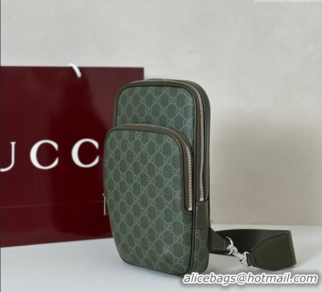 Grade Quality Gucci Mens GG Monogram small slingback bag 822073 Forest Green 2025