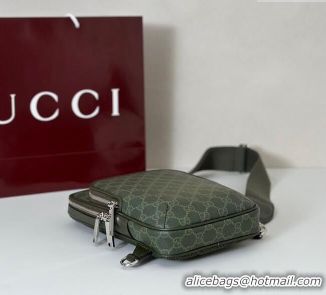 Grade Quality Gucci Mens GG Monogram small slingback bag 822073 Forest Green 2025