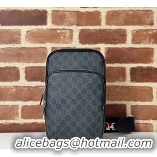 Luxury Cheap Gucci Mens GG Canvas small slingback bag 822073 Black 2025
