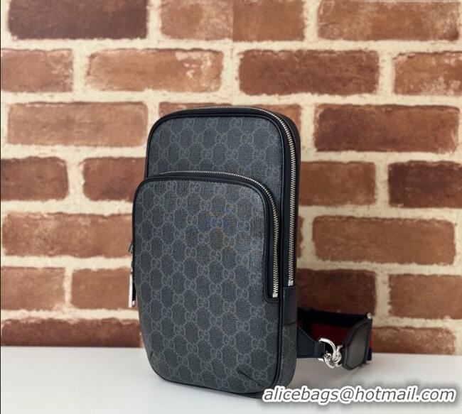 Luxury Cheap Gucci Mens GG Canvas small slingback bag 822073 Black 2025