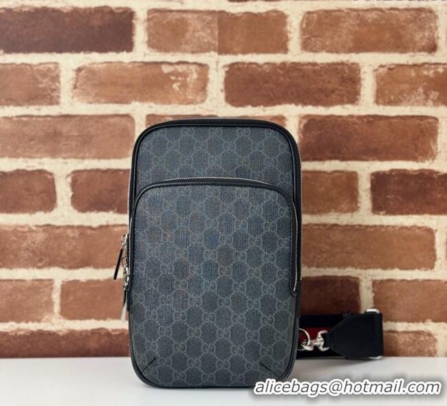 Luxury Cheap Gucci Mens GG Canvas small slingback bag 822073 Black 2025