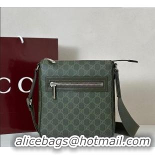 Super Quality Gucci Mens GG Monogram small messenger bag bag 792082 Forest Green 2025