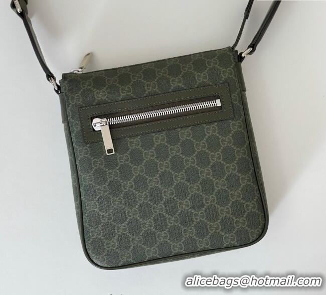 Super Quality Gucci Mens GG Monogram small messenger bag bag 792082 Forest Green 2025
