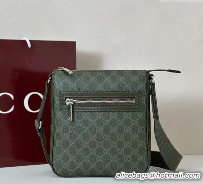 Super Quality Gucci Mens GG Monogram small messenger bag bag 792082 Forest Green 2025
