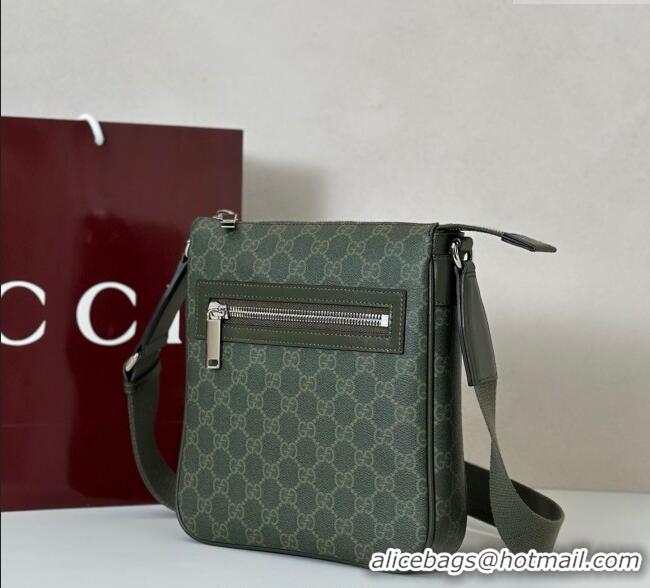 Super Quality Gucci Mens GG Monogram small messenger bag bag 792082 Forest Green 2025