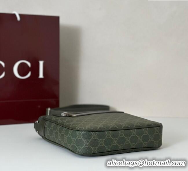 Super Quality Gucci Mens GG Monogram small messenger bag bag 792082 Forest Green 2025