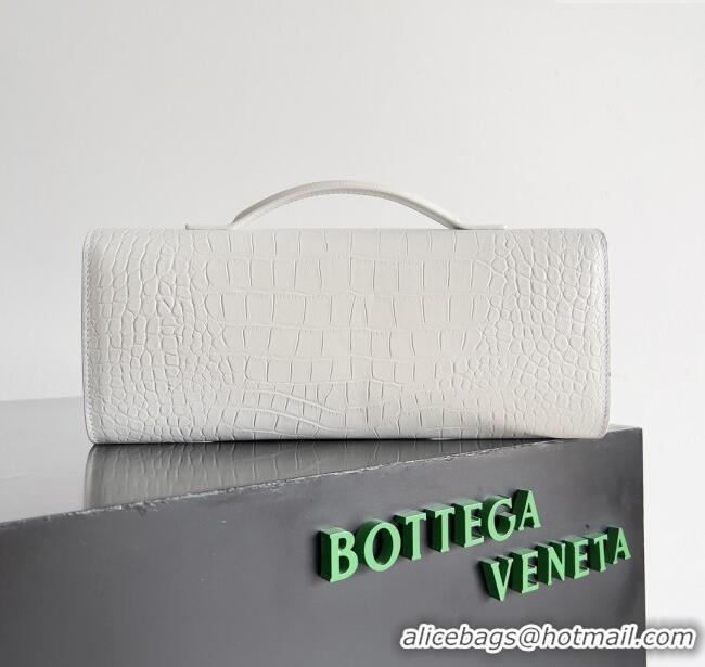 Best Quality Bottega Veneta Andiamo Clutch in Crocodile Pattern Leather 11508 White 2025