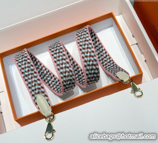 Best Quality Hermes Canvas Bag Strap 2.5x105cm 1008 Light Pink/Gold 2025