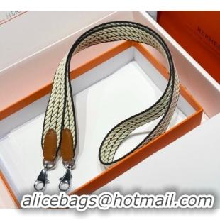 Good Product Hermes Canvas Bag Strap 2.5x105cm 1008 Yellow/Silver 2025