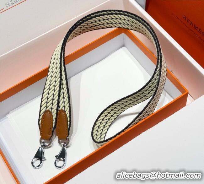 Good Product Hermes Canvas Bag Strap 2.5x105cm 1008 Yellow/Silver 2025