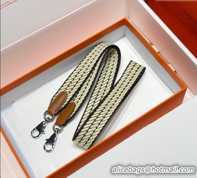 Good Product Hermes Canvas Bag Strap 2.5x105cm 1008 Yellow/Silver 2025