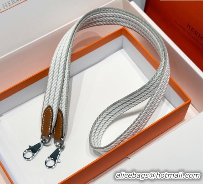 Buy New Cheap Hermes Canvas Bag Strap 2.5x105cm 1008 Grey/Silver 2025
