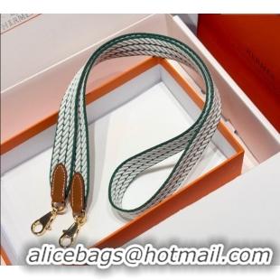 Cheapest Hermes Canvas Bag Strap 2.5x105cm 1008 Green/Gold 2025
