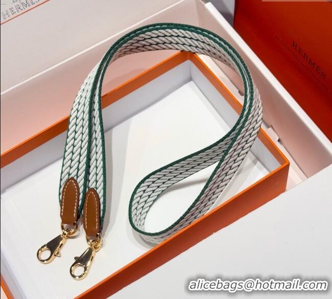 Cheapest Hermes Canvas Bag Strap 2.5x105cm 1008 Green/Gold 2025