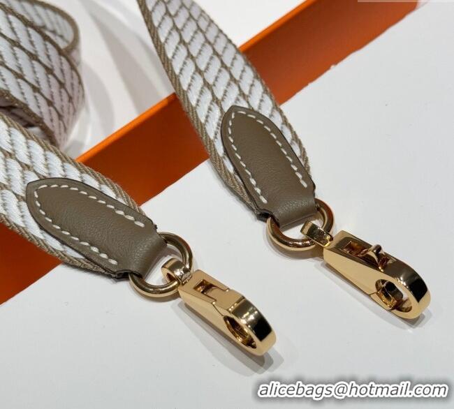 Low Cost Hermes Canvas Bag Strap 2.5x105cm 1008 Elephant/Gold 2025