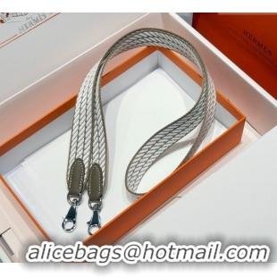 Good Quality Hermes Canvas Bag Strap 2.5x105cm 1008 Elephant/Silver 2025