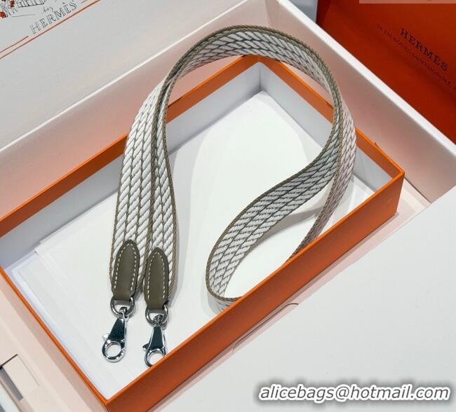 Good Quality Hermes Canvas Bag Strap 2.5x105cm 1008 Elephant/Silver 2025