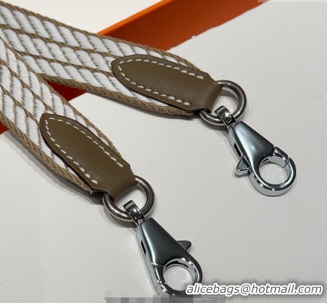 Good Quality Hermes Canvas Bag Strap 2.5x105cm 1008 Elephant/Silver 2025