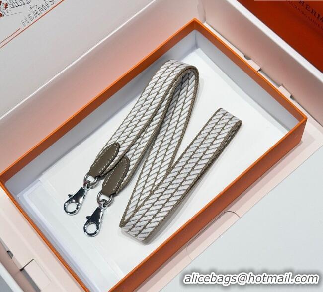 Good Quality Hermes Canvas Bag Strap 2.5x105cm 1008 Elephant/Silver 2025