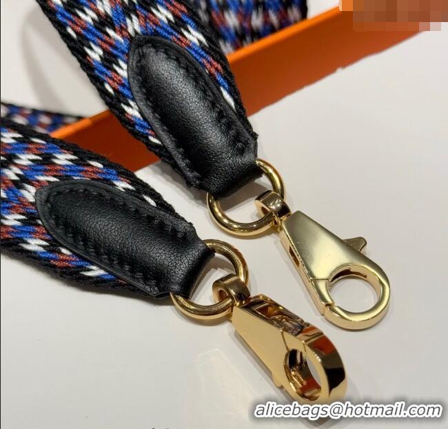 Top Quality Hermes Canvas Bag Strap 2.5x105cm 1008 Multicolor/Gold 2025