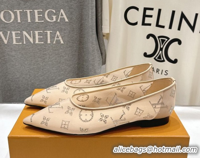 Most Popular Louis Vuitton Gala Flat Ballerinas Flat in Mesh and Strass Nude 1AIFUI 0829118