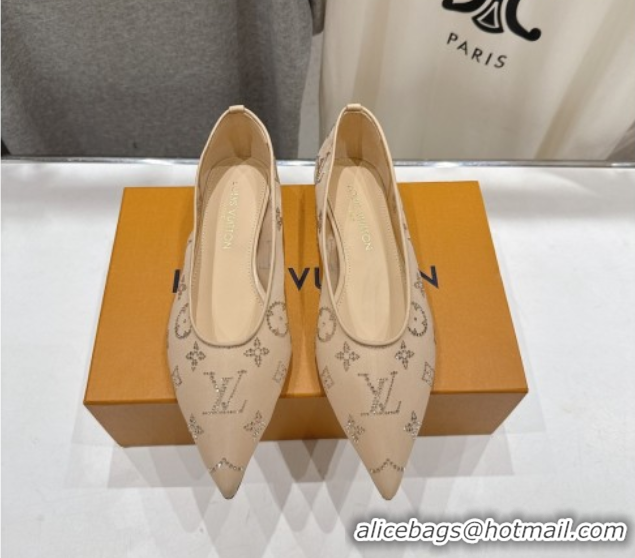 Most Popular Louis Vuitton Gala Flat Ballerinas Flat in Mesh and Strass Nude 1AIFUI 0829118